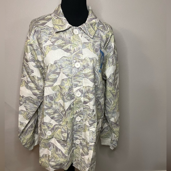 Disney Spirit Jersey Tropical Button Up Linen Shirt Long Sleeve *NWT* - Picture 3 of 7